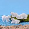9PCS Cute Resin Polar Bear Miniature Ornaments Landscape Decoration DIY Dollhouse Garden Accessories
