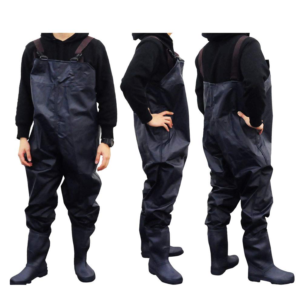UPstore Waders Fishing Long Chest High Waders Boots 27cm Boots Nylon Waders Waterproof Coveralls Waterproof Trousers Fishing Suit with Pocket Radial