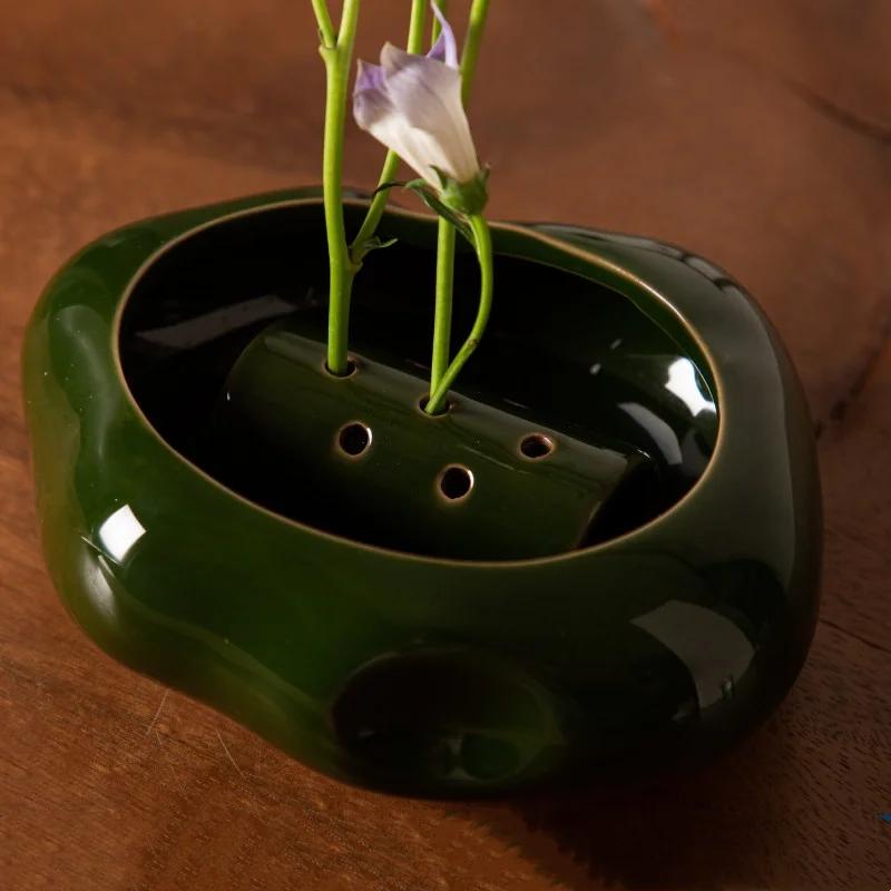 Японские Керамические Цветочные Горшки Меч Гора Каменная Керамика Ручная Работа Цветочная Композиция Фиксированное Основание Цветочные Горшки Домашний Декор