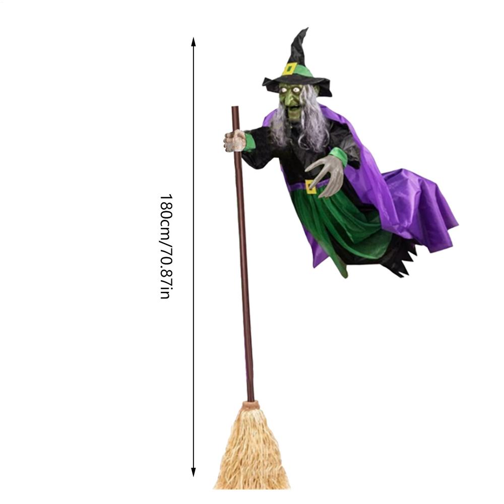 2025 Halloween Flying Witch Party Scary Flying Witch Halloween Themed Lighted Festive Props for Activities Garden Party