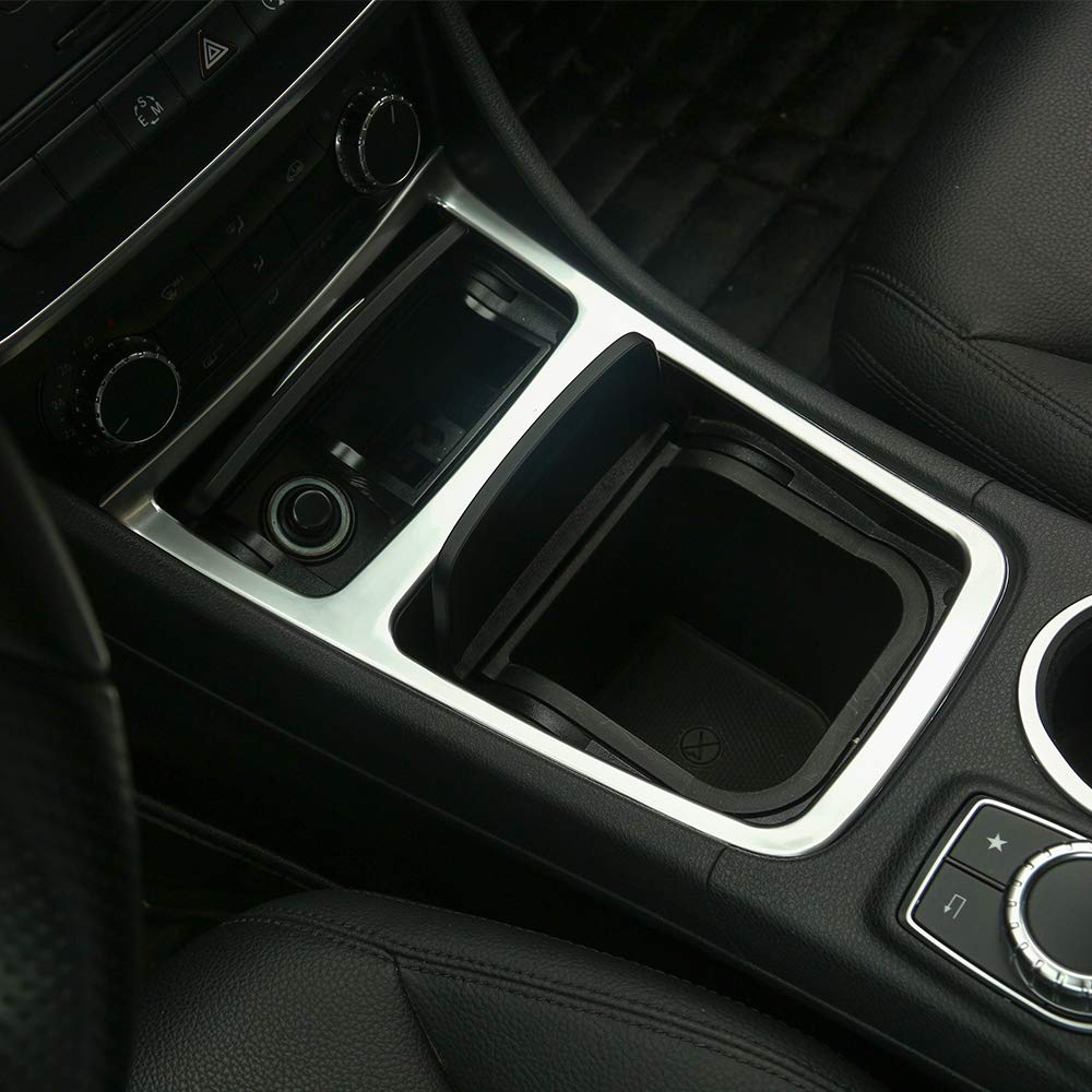 YUECHI CLA GLA W117 C117 ABS Матовый Хром Аксессуары для Интерьера Центральный Органайзер Отделка Рамка Пепельницы Аксессуары Mercedes-Benz A-Class 2013-2017