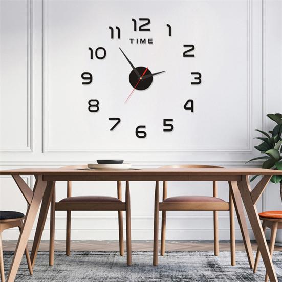Luminous Wall Clock Modern Design Easy To Install Battery Powered Silent Decorative 3D DIY Wall Clock for Living Room
