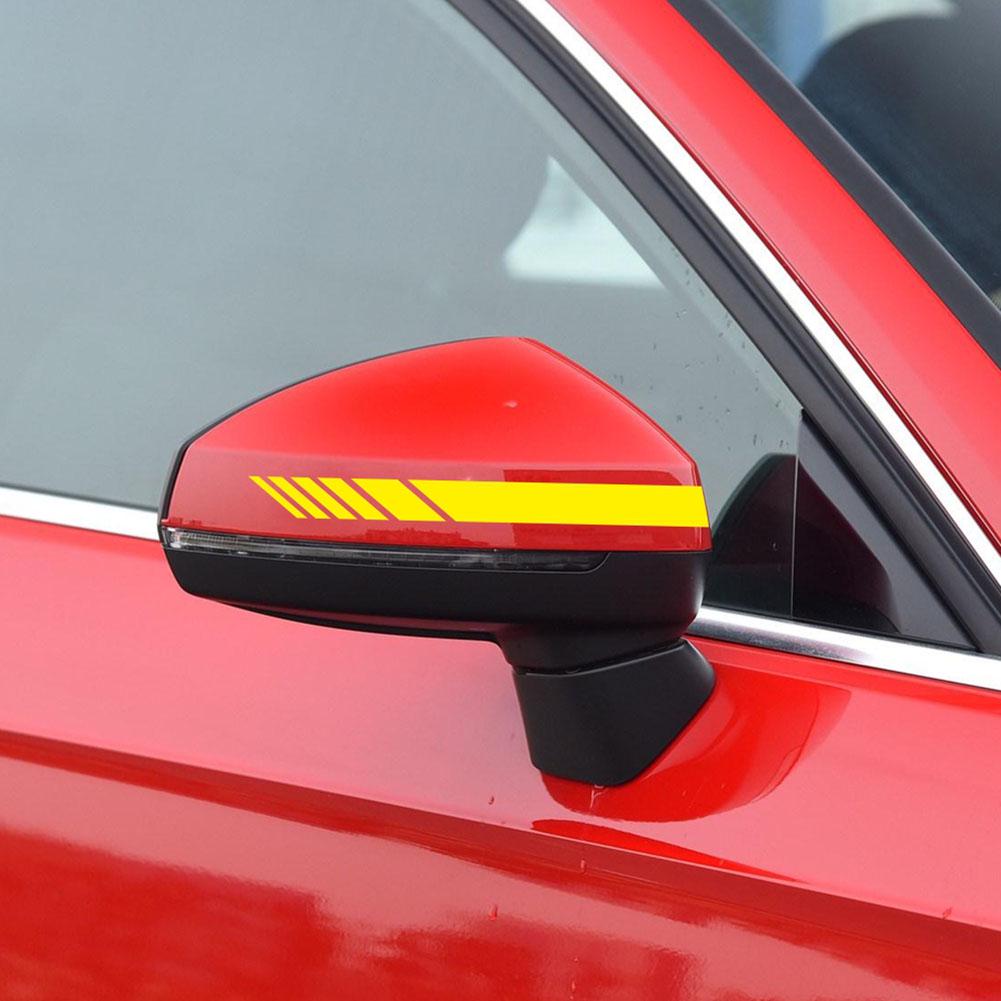 Car Sticker Sporty Racing Stripe Side Body Hood Rearview Mirror Decor Set Auto Stickers
