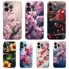 Чехол для телефона с цветами сливы для iPhone 16 15 14 13 12 Pro Max Прозрачный Мягкий для iPhone 11 Pro Max 7 8 Plus XS XR Мягкий Чехол Сумки