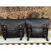 Vintage Leather Both Side Panniers (2 Black Pouch) Large Motorcycle Bags 2 Side
