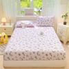Pure Cotton Printed Fitted Sheet Soft Comfortable Mattress Cover With Elastic Band For Single Double Queen Size Bed