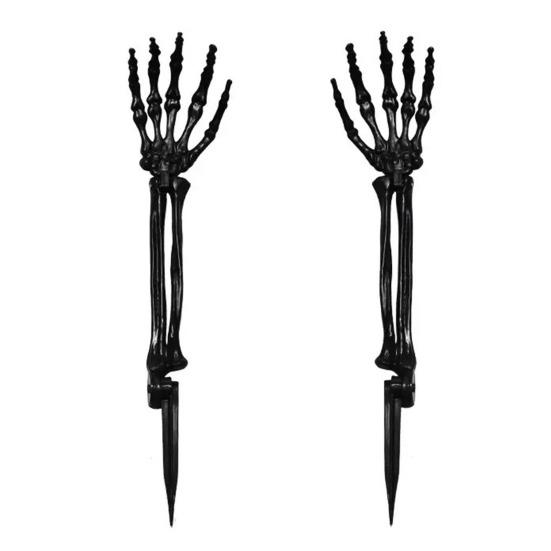 Хэллоуин Скелет Декорация Колышек Реалистичная Рука Скелета Рука с Колышком для Газона Наружный Череп Кость Дворовый Знак для Сада Газона Кладбищенский Декор