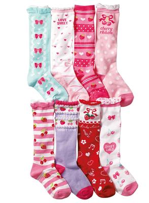 Girly Princess High 8 пар Nobinobi B [Konamiya] Носки для девочек, носки, комплект, носки, детские, для девочек, 15-19 см