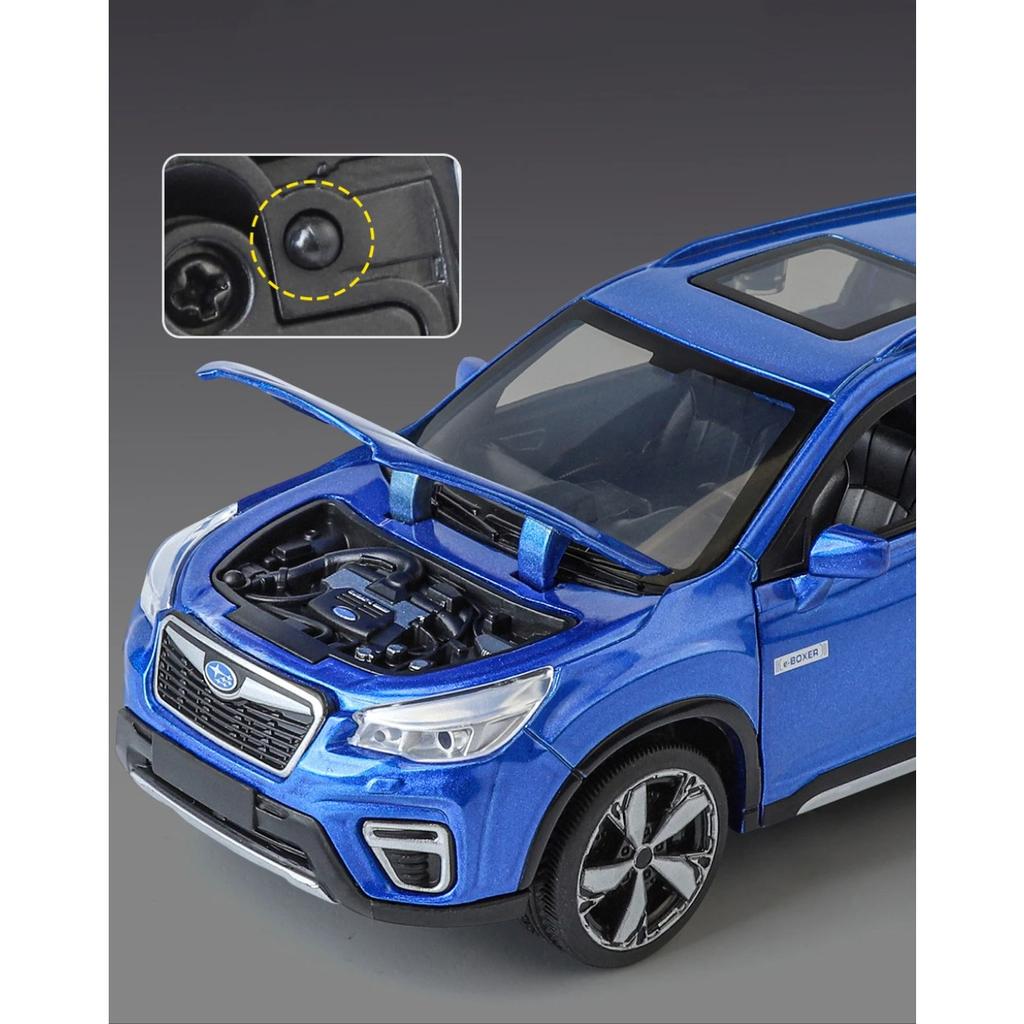 1/32 Subaru Forester SUV Alloy Off-Road Vehicle Miniature Scale Model Car Diecast Metal Sound and Light Collection Children Toy Gift