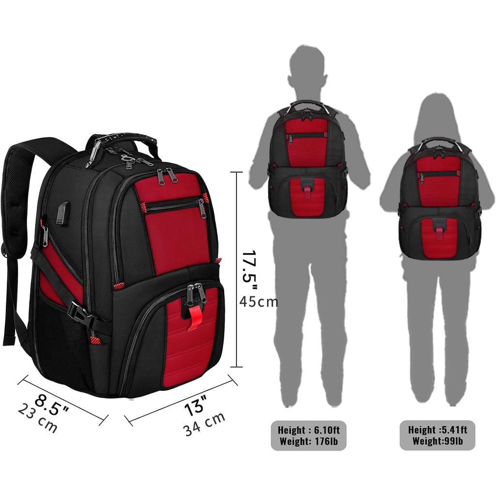 Рюкзак для ноутбука объемом 50 л для мужчин и женщин, водонепроницаемая деловая сумка с портом зарядки USB, подходит для ноутбука 17 дюймов