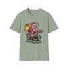 Unisex Softstyle T-Shirt Santa Bicycle Funny Holiday Action Design Christmas
