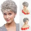 Premium Synthetic Short Grey Wig for Women Natural Wigs with Bangs Mother Gift Soft Old Lady Costume Daily Cosplay Grandma Use