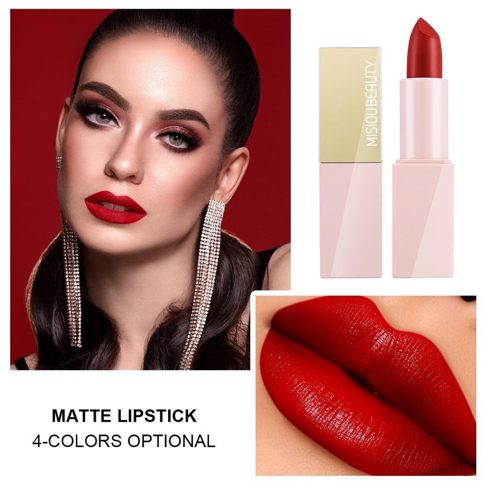 Набор стойких увлажняющих, антипригарных, невыцветающих, невыцветающих матовых бархатных губных помад Misiou Beauty