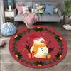 Cartoon Christmas Carpet Round Carpet Santa Claus Sofa Carpet Home Living Room Bedroom Bathroom Printed Decorative Carpet