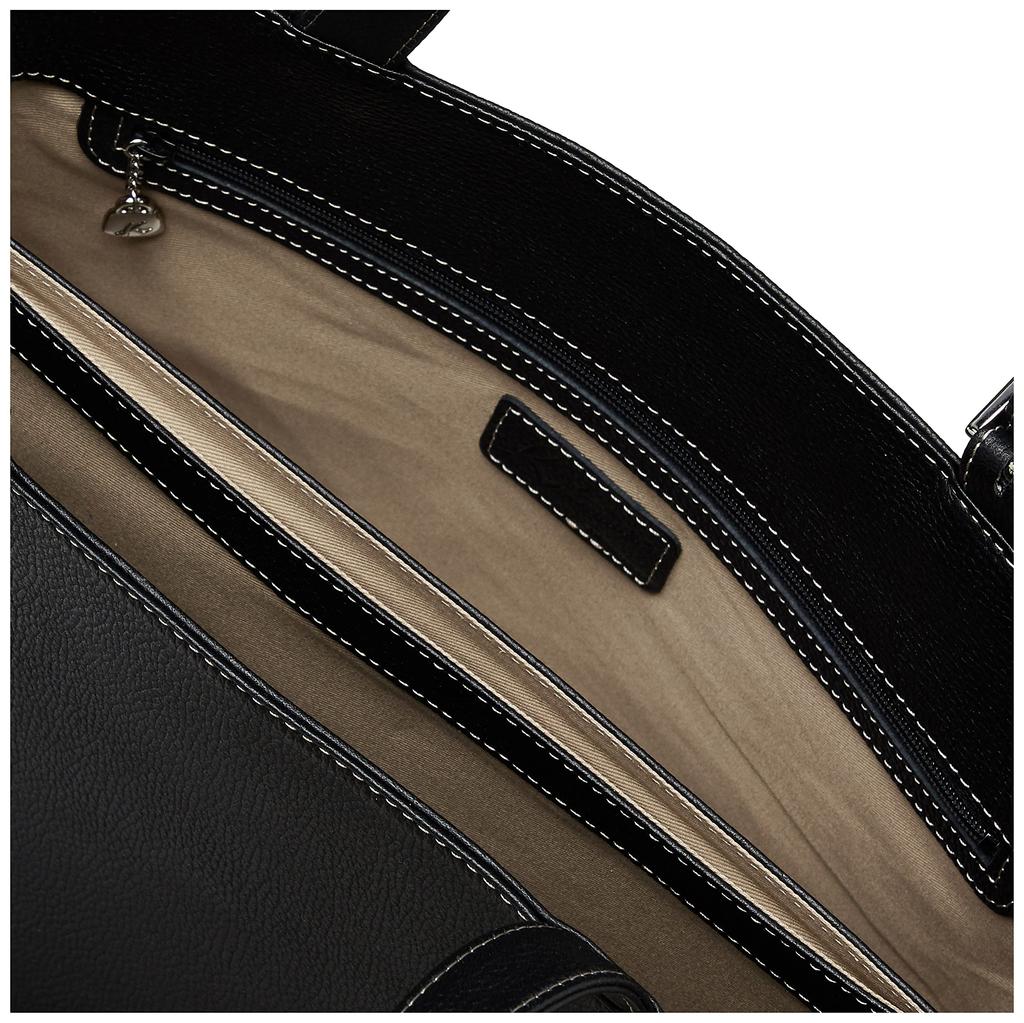 Сумка через плечо размера B5 Бежевая строчка 15521 [Kitamura] Y-1254 Женская Черный/Песочный [Черный]