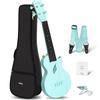 Soprano Ukulele Enya Nova U Beginner Ukulele Carbon Fiber Comes with Ukulele and Ukulele Strings Mini/BL Kit, Material, Case, Strap, Capo, (Blue)