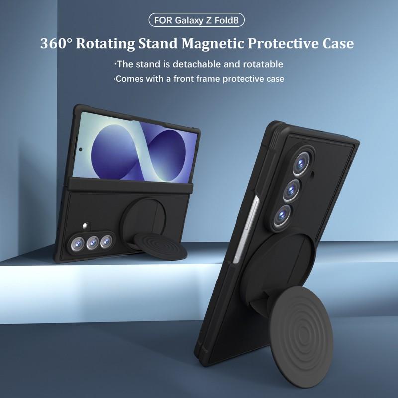 Galaxy Z Fold8 Ultra Protective Case With Magnetic Kickstand Wrist Strap TPU Full Coverage Shockproof
