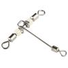 10Pcs 3 Way Luminous T-Shape Cross-line Rolling Fishing Connector Swivel Hooks