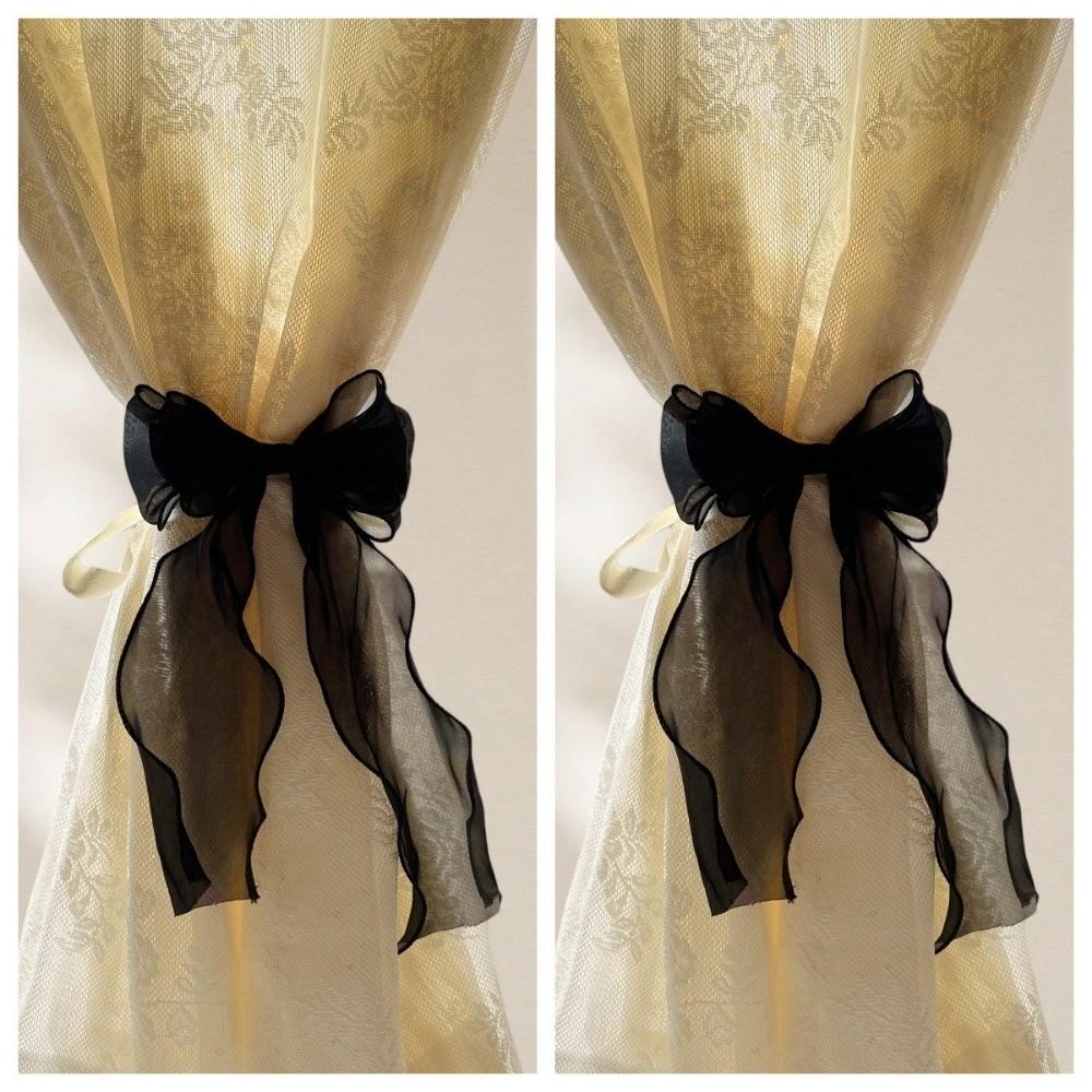 2PCS Non Drilled Curtain Clips Home Decor Curtain Tieback Romantic Bow Curtain Tie Home Decor