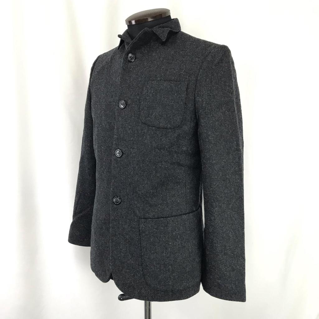 Made In Japan I.S. Sunao Kuwahara ISSEY MIYAKE Wool Jacket M Men Dark Gray Outer Blouson(USED)