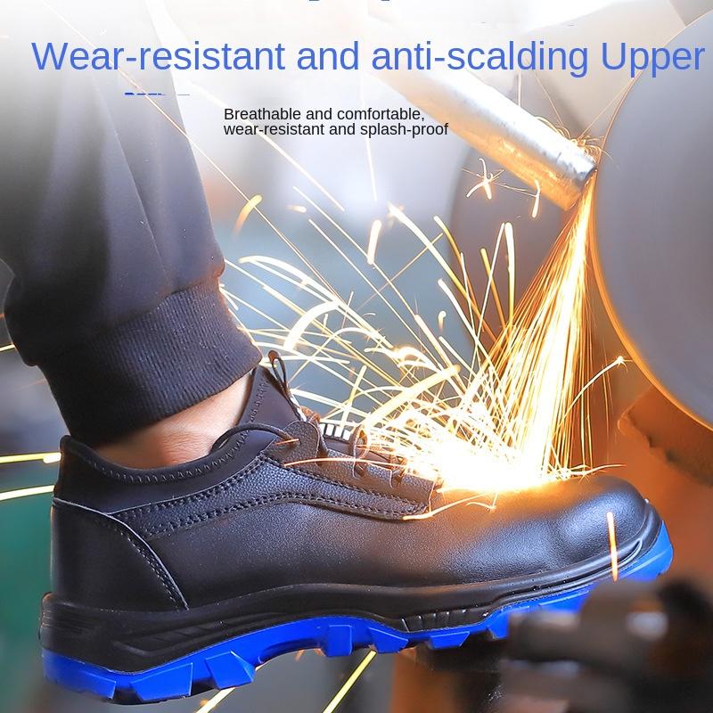 Обувь для страхования труда, мужская, водонепроницаемая и дезодорирующая, с низким верхом, со стальным чехлом, противоударная и противопрокольная защитная обувь