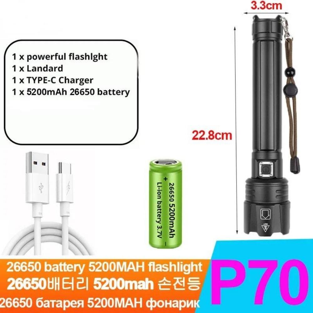 Самый мощный светодиодный фонарик, перезаряжаемый фонарик, тактический фонарь 1500 м, сверхмощный фонарик с зарядкой через USB