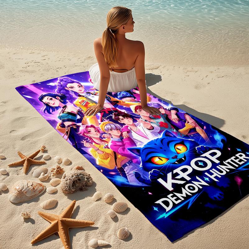 Kpop Demon Stylish Digital Printing Beach Towel Quickdrying Absorbent Blanket For Beach Pool Gym Travel Christmas Gift C922272