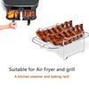 Stainless Steel Air Fryer Basket Tray Airfryer Rack Versatile Roasting Rack Air Fryer Holder Kitchen Supplies Baking Accessories
