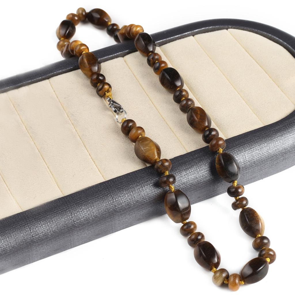 Женское ожерелье из натурального камня, ожерелье с тигровыми глазами, нерегулярные бусины, подвески для подарка на день рождения, длина 45 см