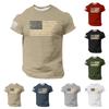 Men's Fashion Casual Short Sleeve Round Neck Independence Day Flag T-Shirt Top