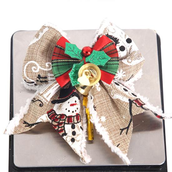 Рождественский бант-подвеска с колокольчиками, звонкий цветной бант из ленты, подвесное украшение на елку, подарок ручной работы, веселое рождественское украшение для дома