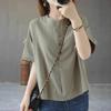 Летняя женская хлопковая рубашка с короткими рукавами и свободная тонкая рубашка больших размеров в стиле ретро для женщин