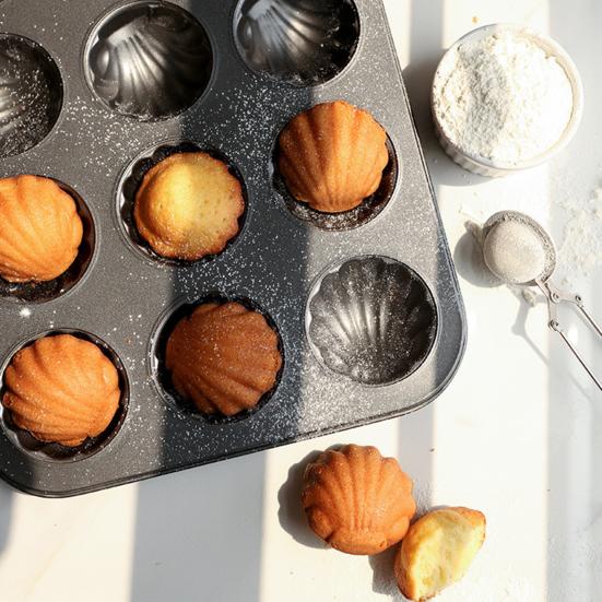 Cake Mold 6/12 Cavity Food Grade Seashell Shape Non-stick DIY Carbon Steel Muffin Cupcake Pan Bakeware Kitchen Supplies