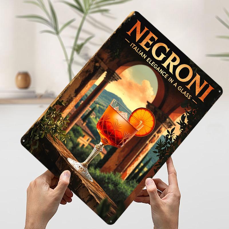 Vintage Inspired Negroni Cocktail Tinplate Poster Customized Wall Art Vintage Retro Metal Signs for Wand Deko Luxury Home Decor