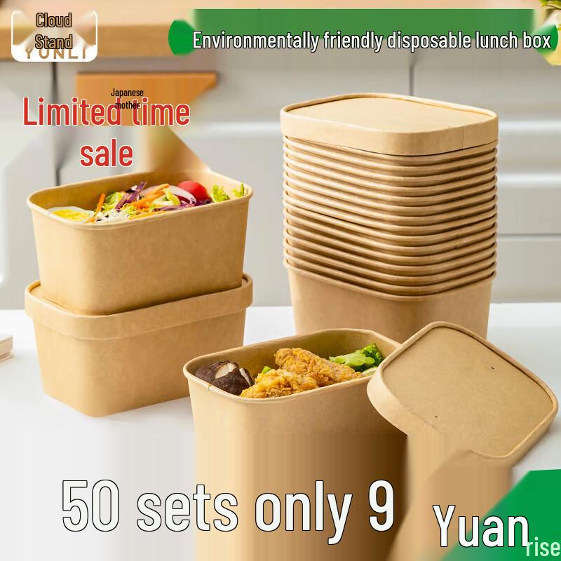 Disposable Kraft Paper Style Meal Boxes