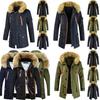 Luxurious Mens Trench Coat With Fur Hood Warm Winter Parka For Outdoor Adventures