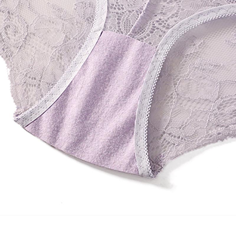 CINOON Sexy Women Lace Briefs Low-waist Hollow Out Transparent Panties Detachable Neck Hanging Lingerie Intimates