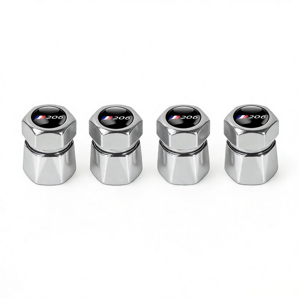 4Pcs 3D Aluminum Alloy Car Wheel Tire Air Valve Dust Cap Center Cover For Peugeot 206 2008 306 307 3008 406 4008 5008 607 1008