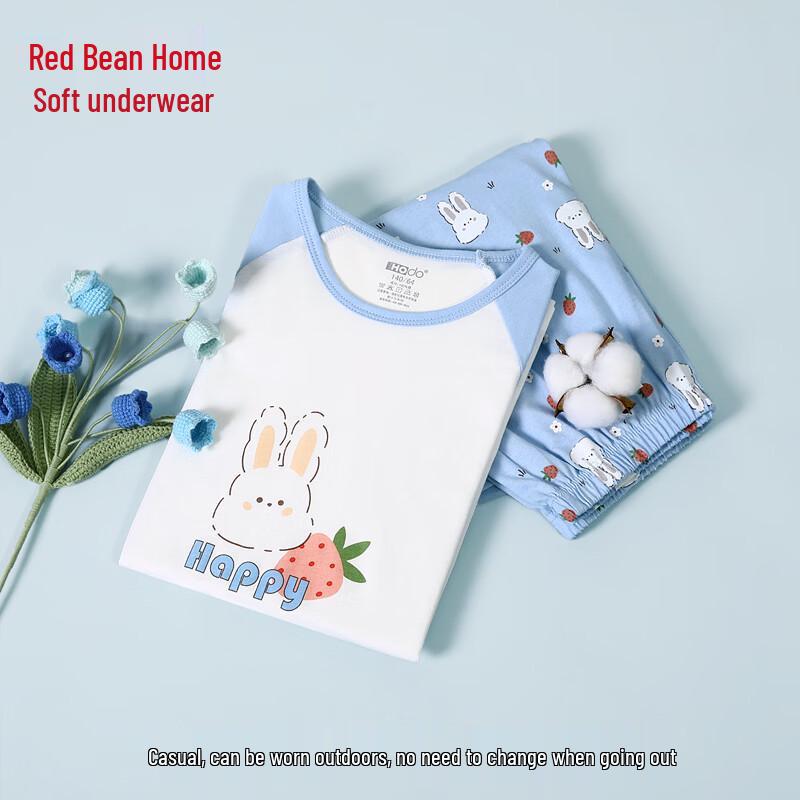 Летний хлопковый комплект пижамы и домашней одежды Hodohome для девочек