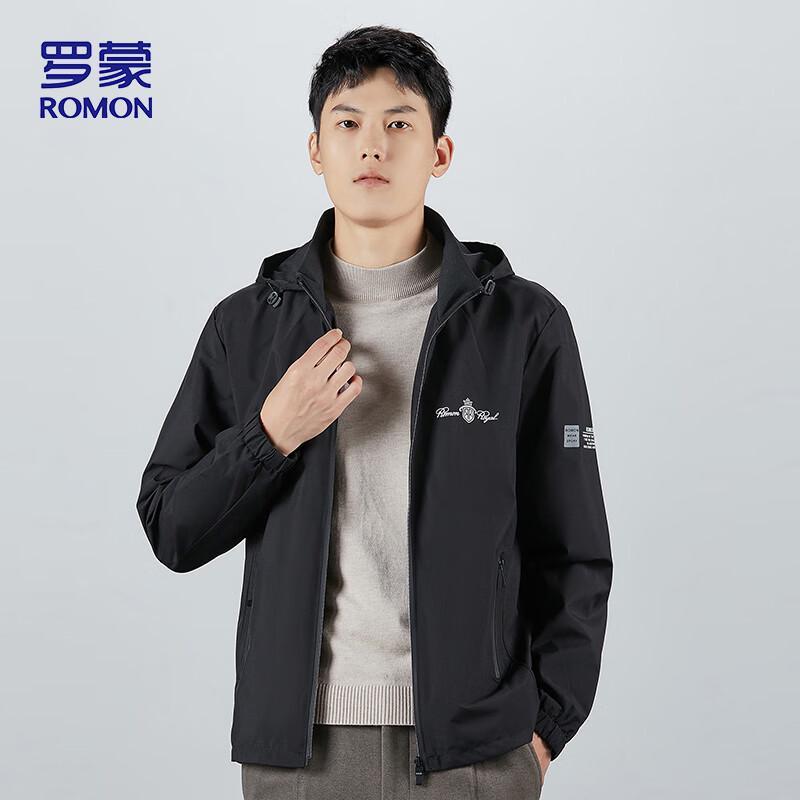 ROMON Men's Hooded Casual Jacket