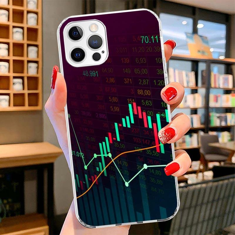 Торговля Инвестиции Форекс Фондовый Рынок Чехол для Телефона Для iPhone 16 17 Air 15 14 Pro Max 16E Чехол для Телефона 13 Mini 12 11 7 SE 8 Prin