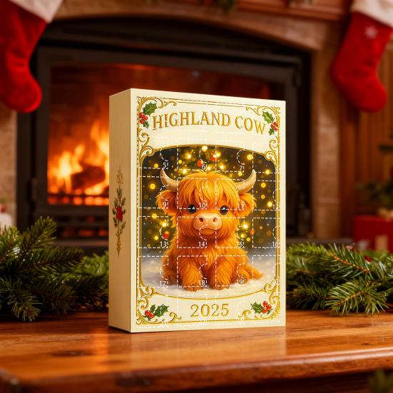 Календарь Адвента Caw-F 2025 Куриные украшения 24-дневная коробка для отсчета времени Подвесной декор для рождественской елки Многофункциональное праздничное украшение для детей