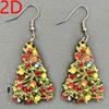 2D Flat Christmas Elegant and Charming Acrylic Pendant Earrings for Women, Lightweight Durable Design – Perfect Gift Versatile Jewelry for Daily Wear