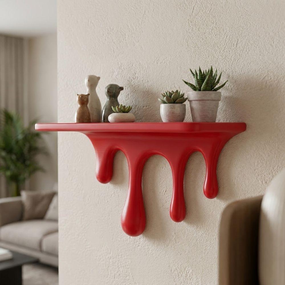 3D Printed Drip Floating Shelf Wall-Mounted Plants Display Stand Potted Display