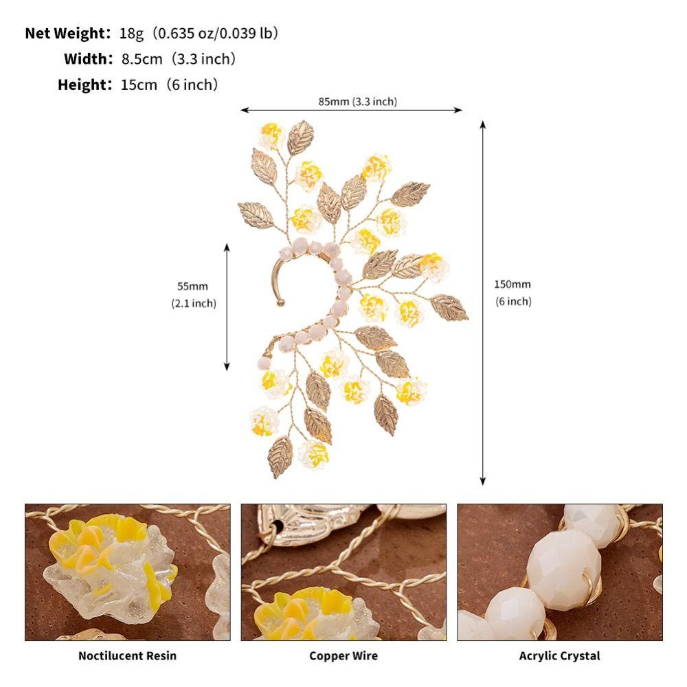 Fairy Pearl Flower Ear Cuffs Chic Rhinestone Ear Clips Fashion Butterfly Elf Ear Cuff Women