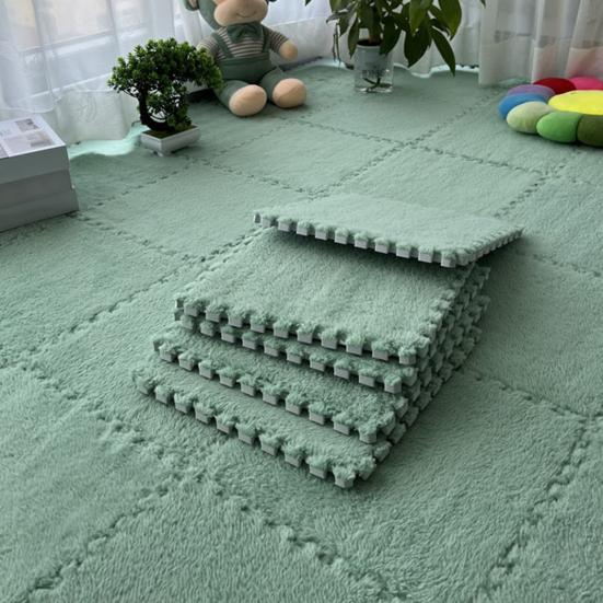 Плюшевый ковер-пазл, блокирующийся напольный коврик, самодельная нескользящая ковровая плитка, детский игровой коврик для гостиных, спален, игровых комнат, детских комнат