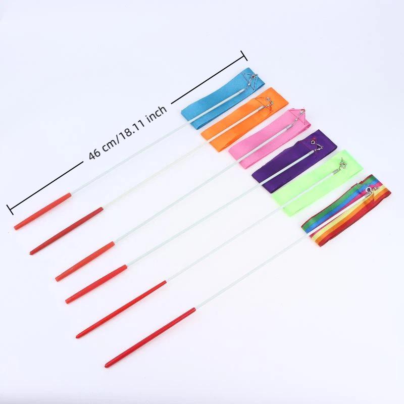 NEW 4m Artistic Gymnastics Ribbon With Rod Colorful Children Dance Ribbon Toys Outdoor Sports Toys Performance Props Kids Gifts