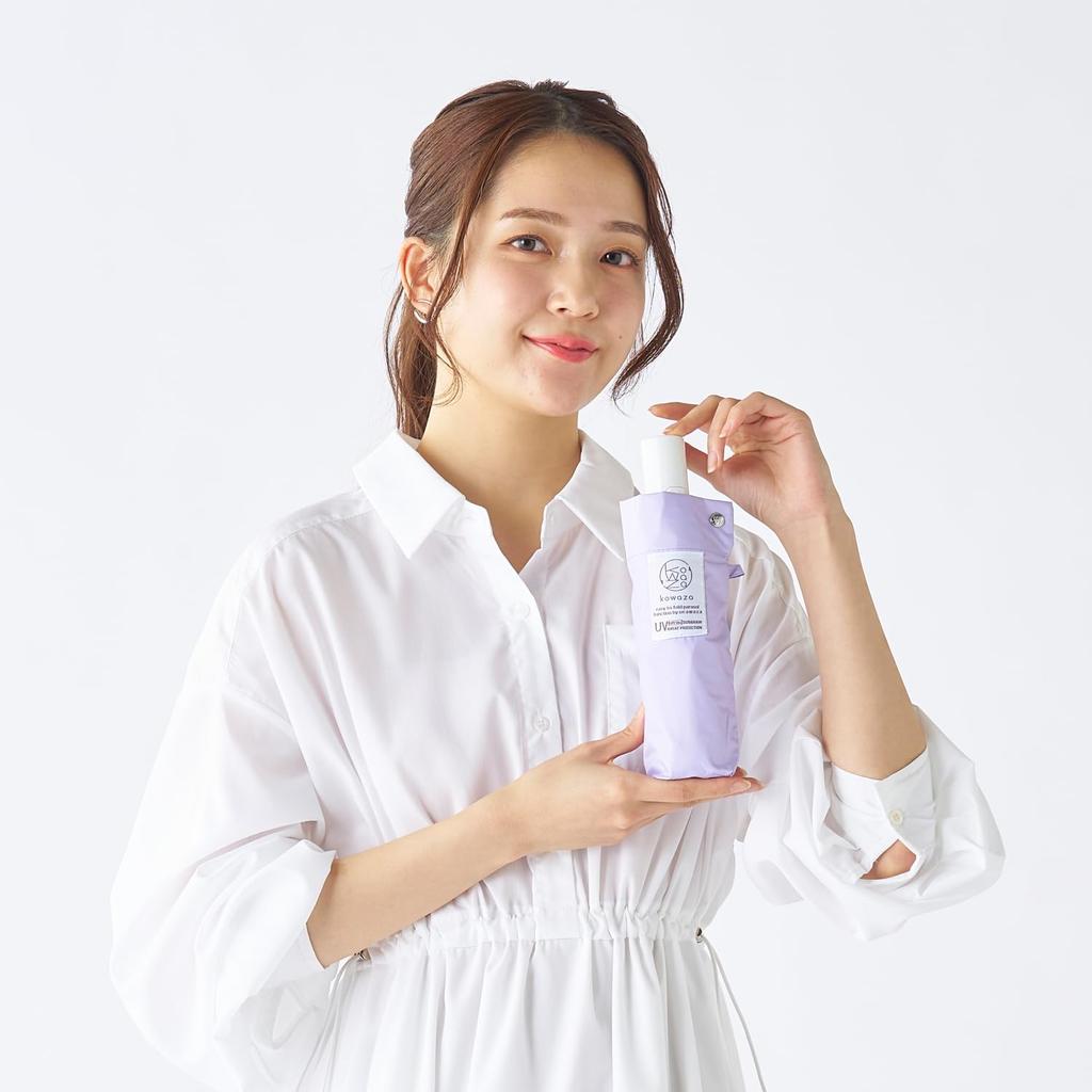 Автоматический складной зонт Kowaza Light Heat UV для солнечной и дождливой погоды, легко ребристый, глубокий, Mio Imada Ambassador, открывающийся/закрывающийся, 100% блокирующий, экранирующий,