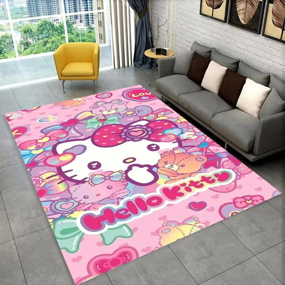 Ковер с мультяшной девочкой Sanrio Новый ковер с кошкой Hello Kitty для спальни, гостиной, дома, дивана, детский коврик для ползания