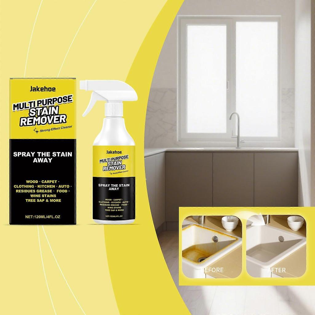 3X Powerful Multi-Purpose Stain Remover Jakehoe Power Spray, Cleans Kitchen Toilet Floor Car, Removes Stains Rust Yellowing